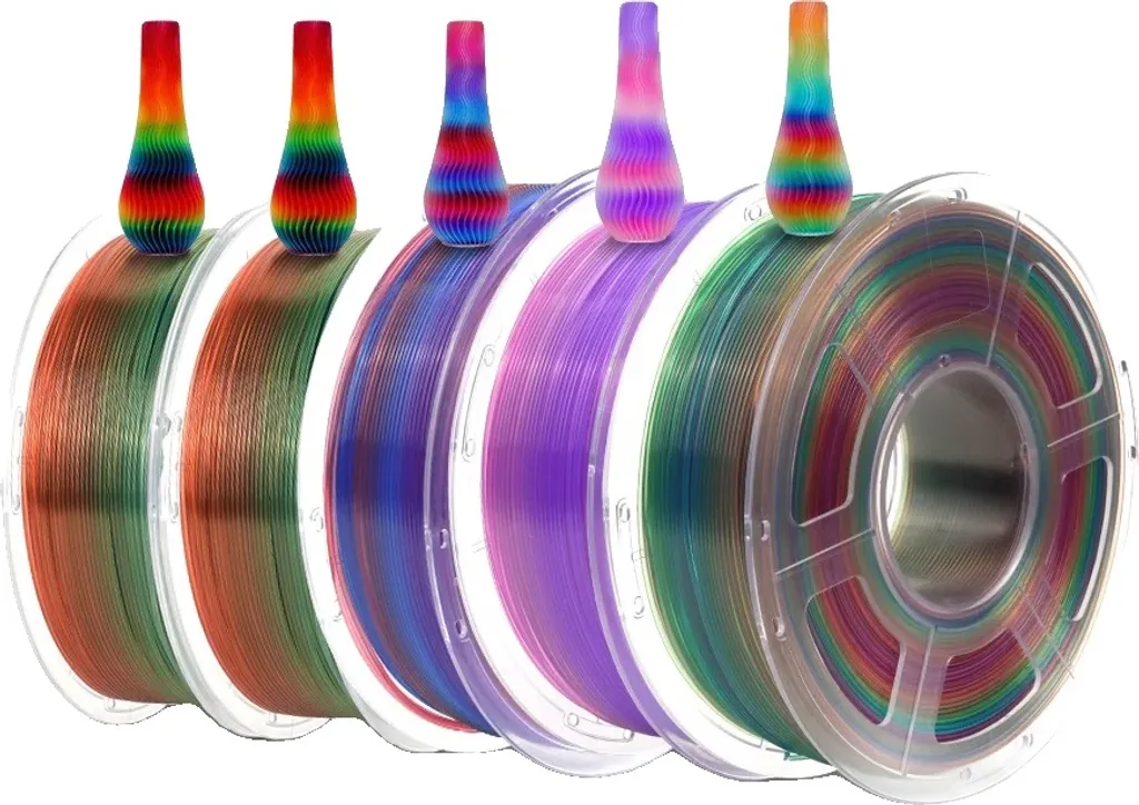 Filament 3D Arc-en-ciel JAYO PLA 1.75mm Mix-5, Haute Précision et Brillance