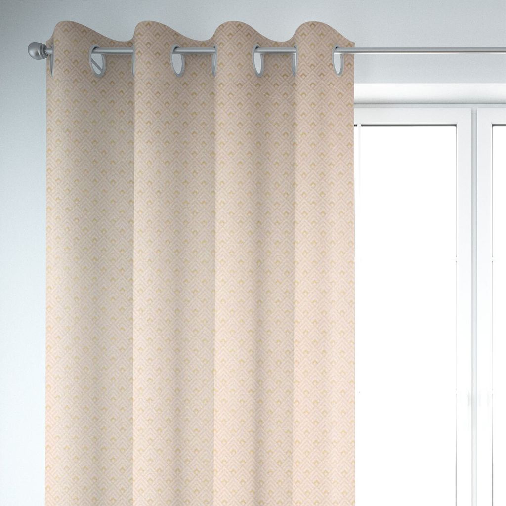 SCHÖNER LEBEN. Vorhang Art Deco Metallic Rauten rosa gold 245cm Aufhängung Ösen