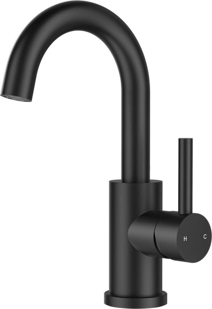 FORIOUS Rubinetto da bagno nero Miscelatore girevole a 360° Immagine del prodotto 