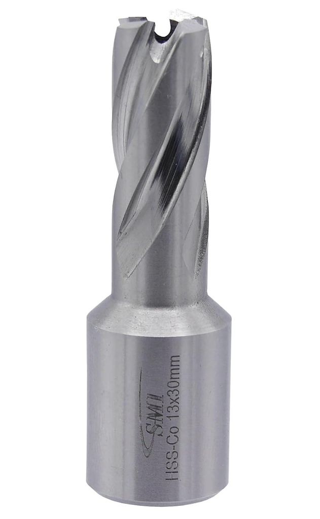 SMI HSS-E Cobalt Kernbohrer 13 mm Drm. Schnitttiefe 30 mm, Aufnahme 19 mm Weldonschaft