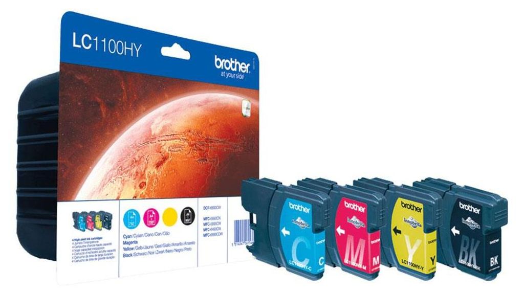 Brother LC1100HYVALBP, Hohe (XL-) Ausbeute, Schwarz, Cyan, Produktbild 