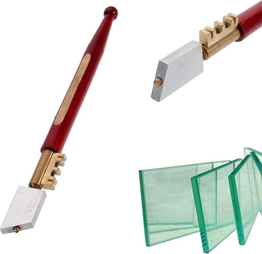 Tagliavetro Con Punta Diamantata - Per Vetro Fino A 8mm, Manico Legno