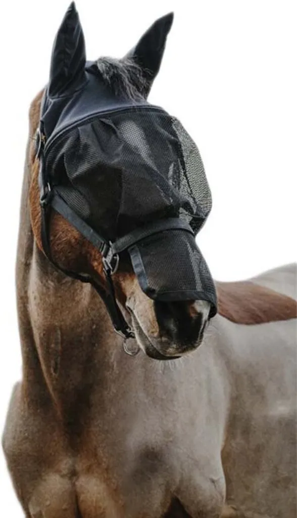 Masque de Protection Intégral Noir Taille Cob avec Licol Résistant