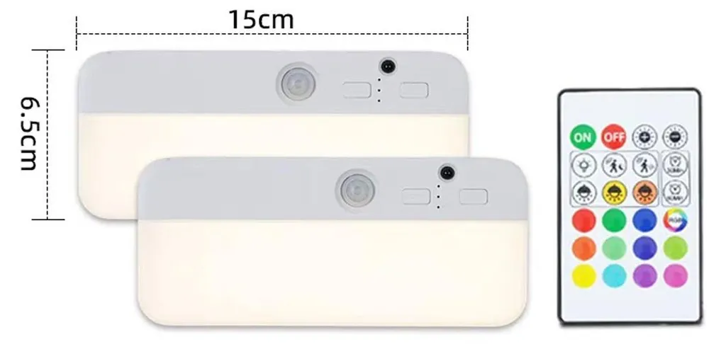 INF Lampes Puck LED Rechargeables Lot de 2 avec Commande et Capteur