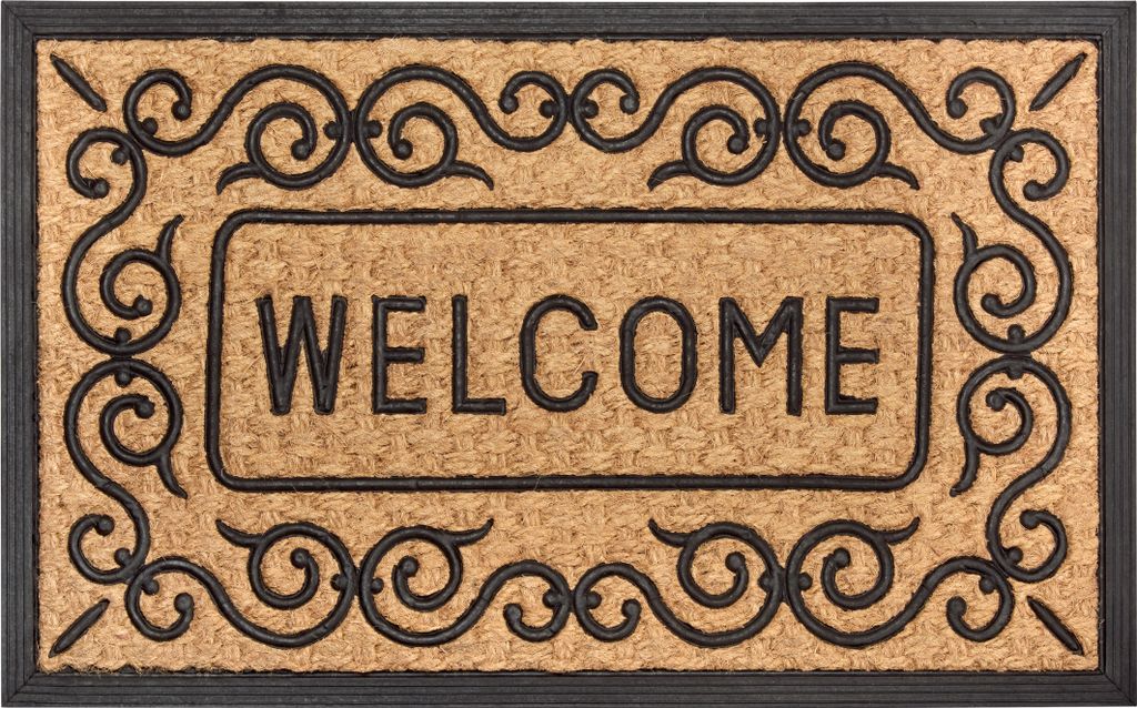 Hanse Home Mix Mats Fußmatte Gummi-Kokos Welcome Floral Border
