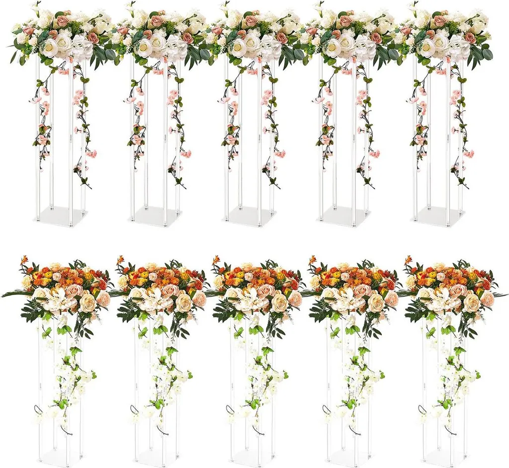 Colonnes de Vases Géométriques 60cm pour Centre de Table de Mariage