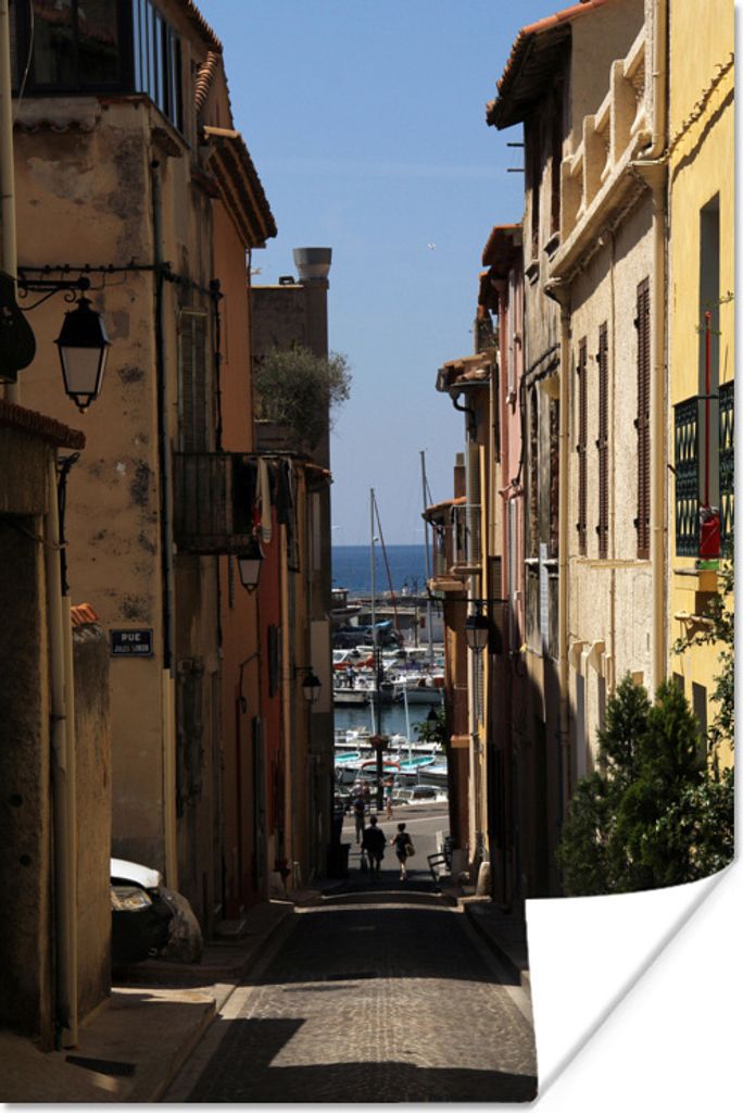MuchoWow Poster Enge Straße in Cassis 80x120 cm - Papierdruck
