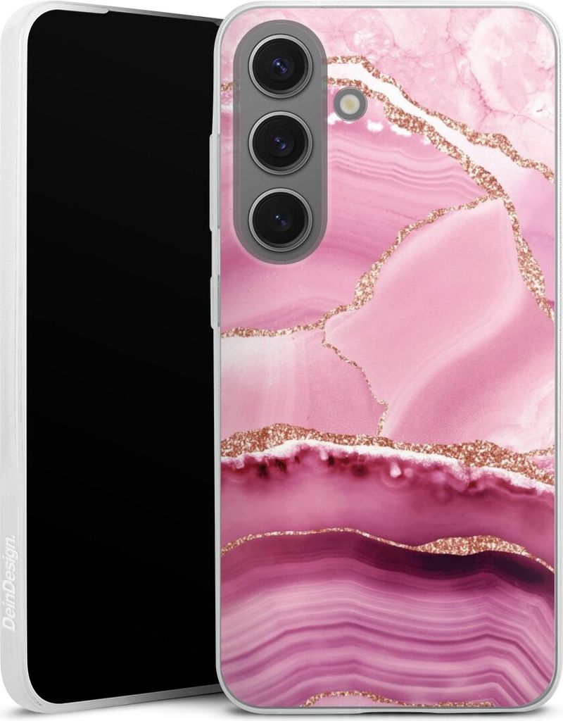 DeinDesign Slim Hülle für Samsung Galaxy S25 Silikon Case Ultra Dünn Handyhülle Glitzer Look Marmor Meerjungfrau