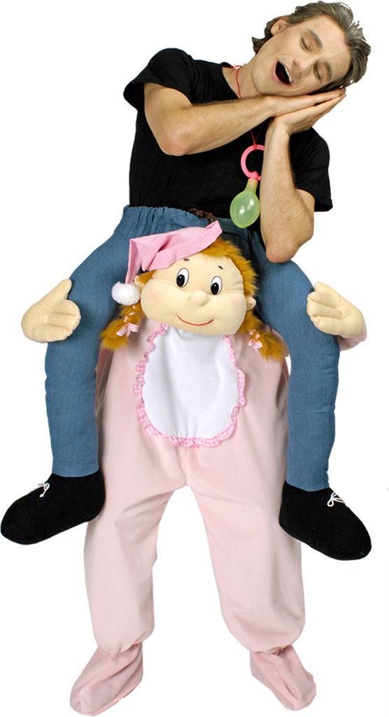 K332467 CARRY ME Huckepack trag mich Baby Kostüm rosa Produktbild 