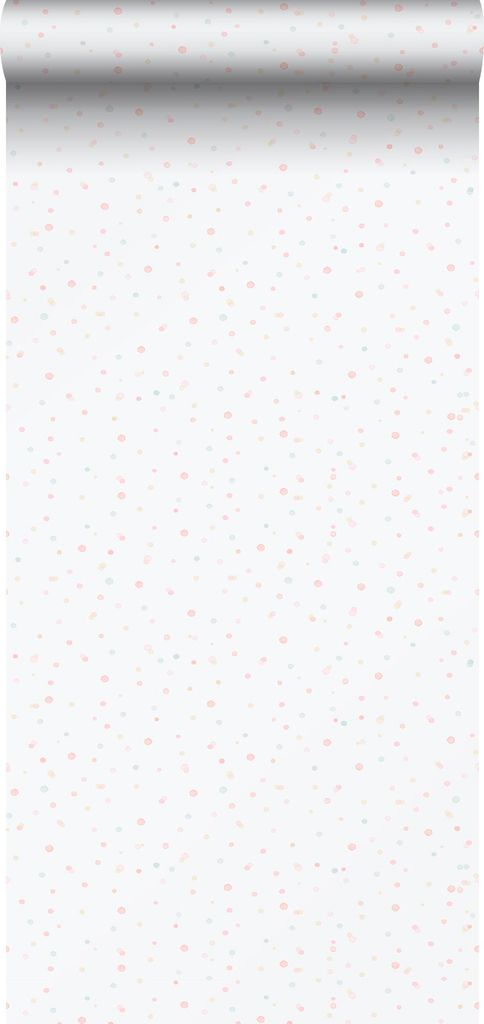 Sanders & Sanders Tapete Punkte Rosa, Blau und Weiß 53 cm x 10.05 m