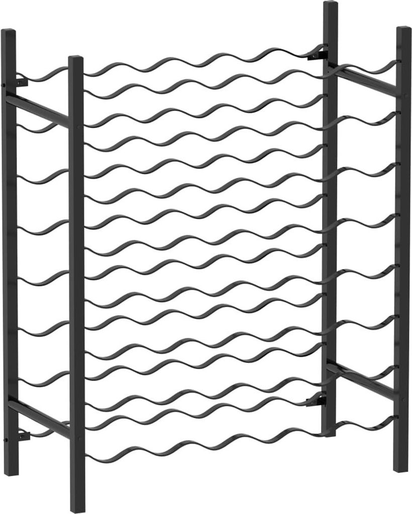 Möbel Weinregal für 48 Flaschen Schwarz Metall - Weinregale 289563