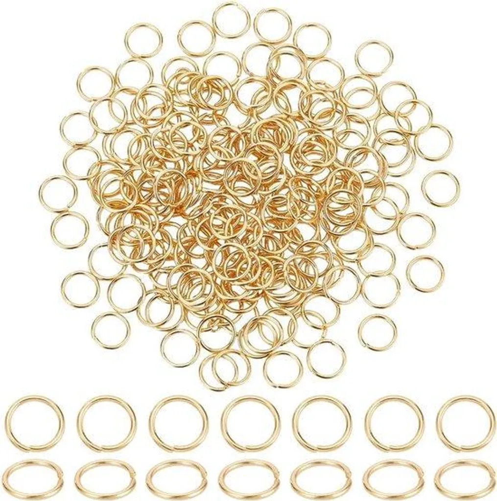 Anneaux de jonction ronds en acier inox doré 9mm pour création DIY