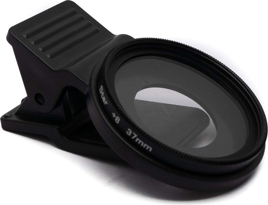 SYSTEM-S Stern Filter 8 Punkt 37 mm Star Light Linse mit Clip für Smartphones in Schwarz