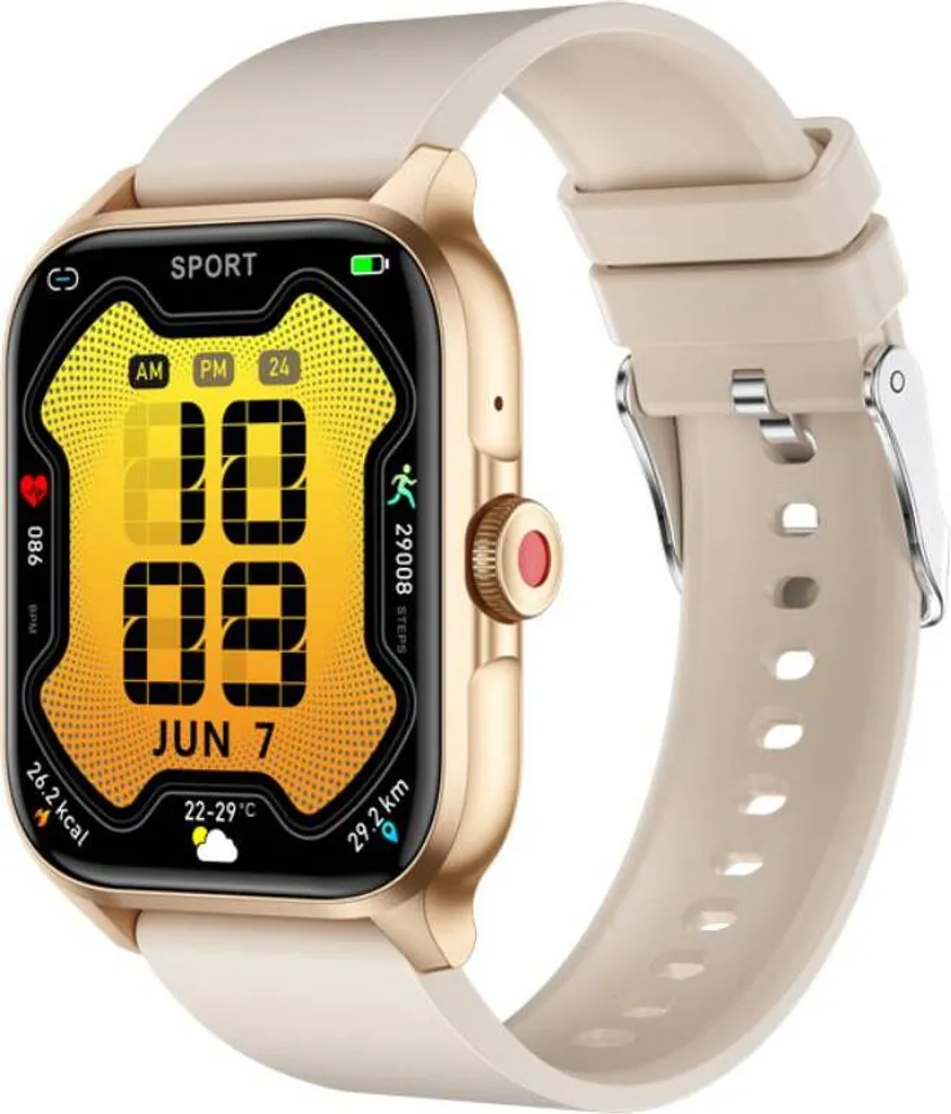Eko Lumos Giallo-Grigio: Orologio Connesso Bluetooth per Chiamate e Salute