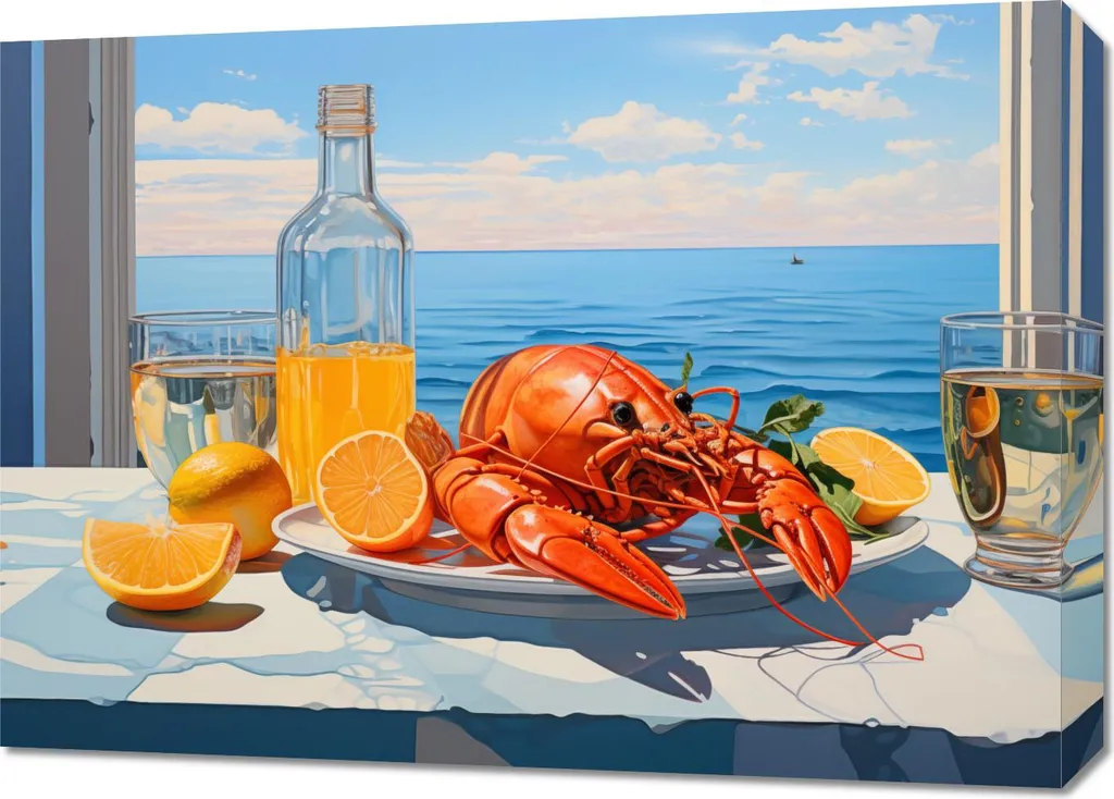 Tableau Homard Image 70 x 50 cm Décoration Murale Marine Pas ensemble
