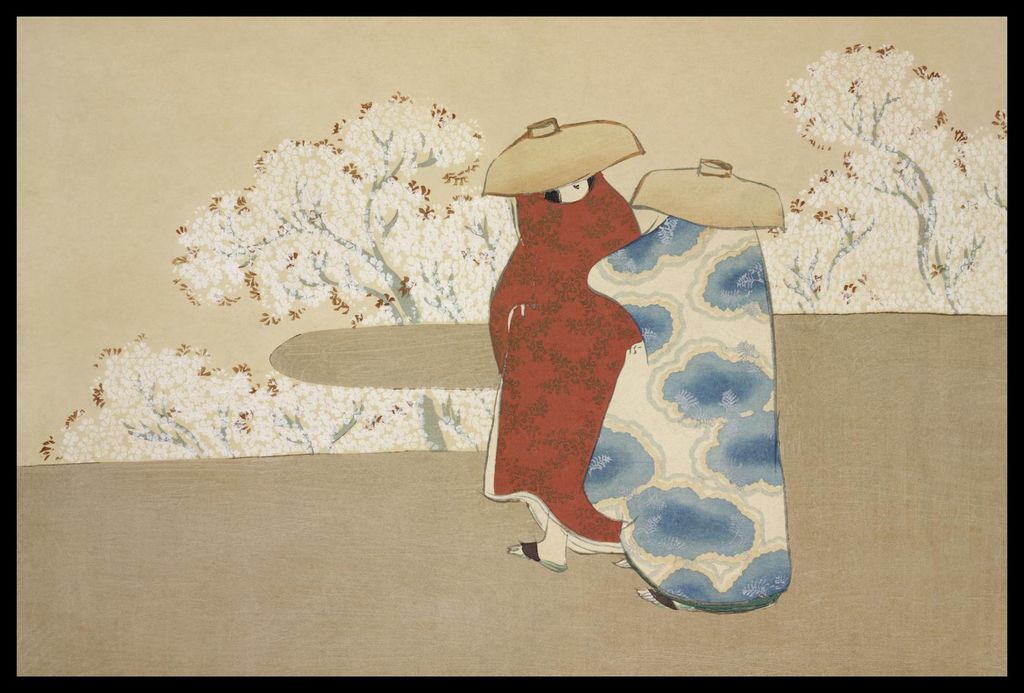 Plakat 60x40cm Hanami, Sekka Japanisch Vintage für das Wohnzimmer