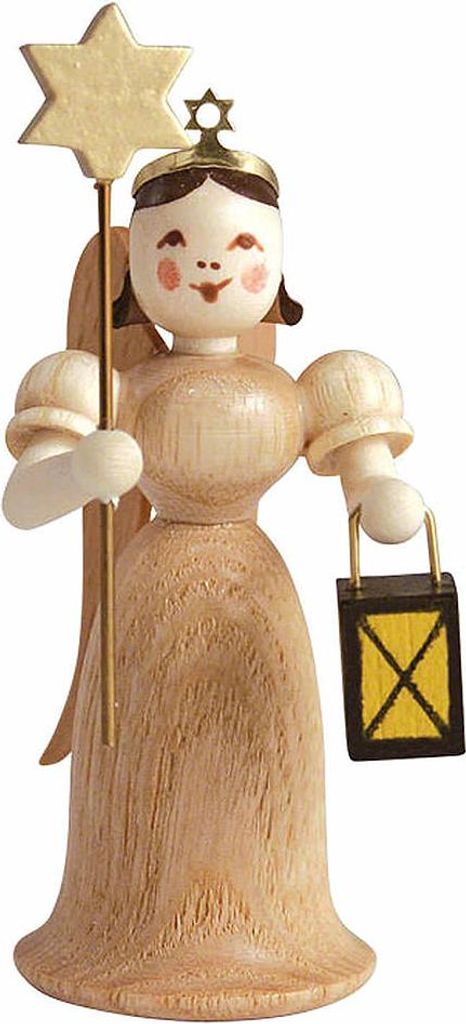 Langrockengel mit Laterne und Stern, natur (6,6cm) von Blank Kunsthandwerk