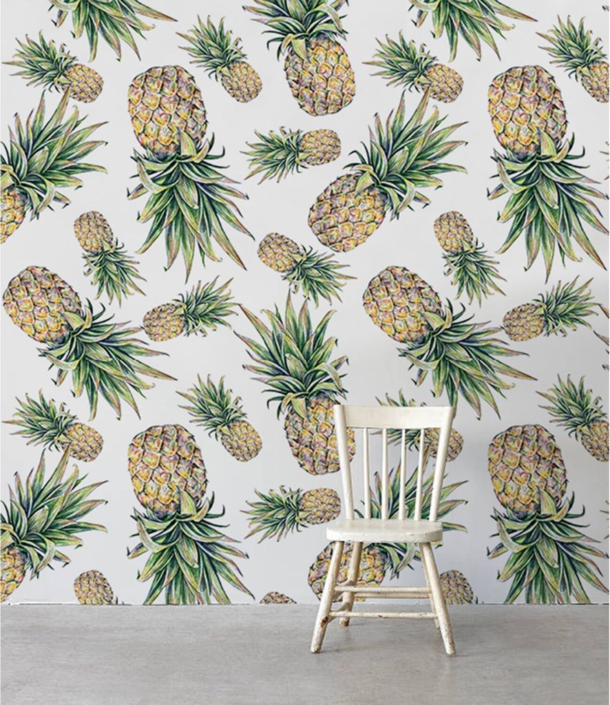 Coloray Fototapete 152x104 cm Latextapete Magicstick - Fallende Ananas abstrakt.