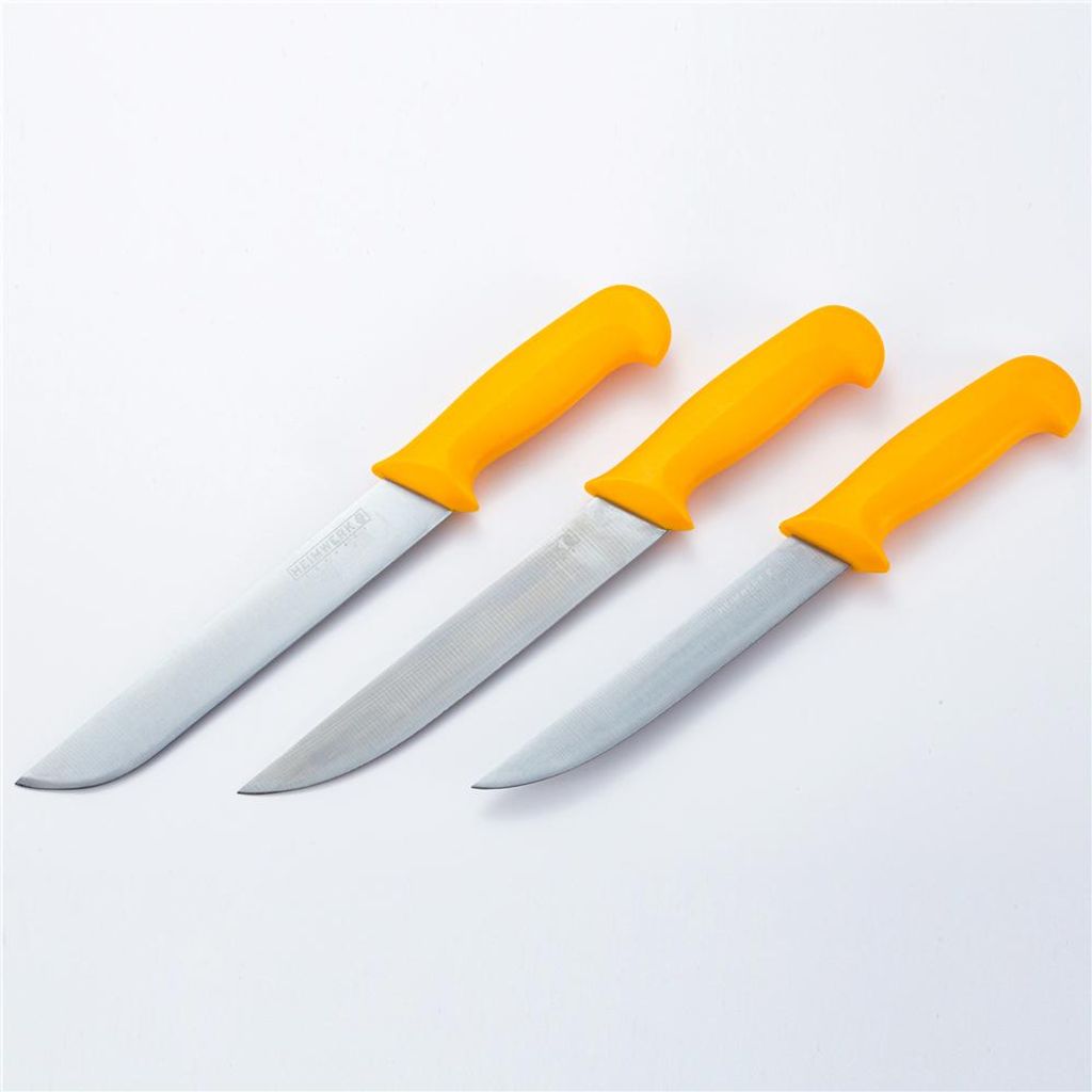 Fleischmesser Set 3-teilig – Edelstahlmesser Set mit 2 Stechmessern (20 cm, 18 cm) und 1 Ausbeinmesser (13 cm) – Profi Küchenmesser für Fleis...