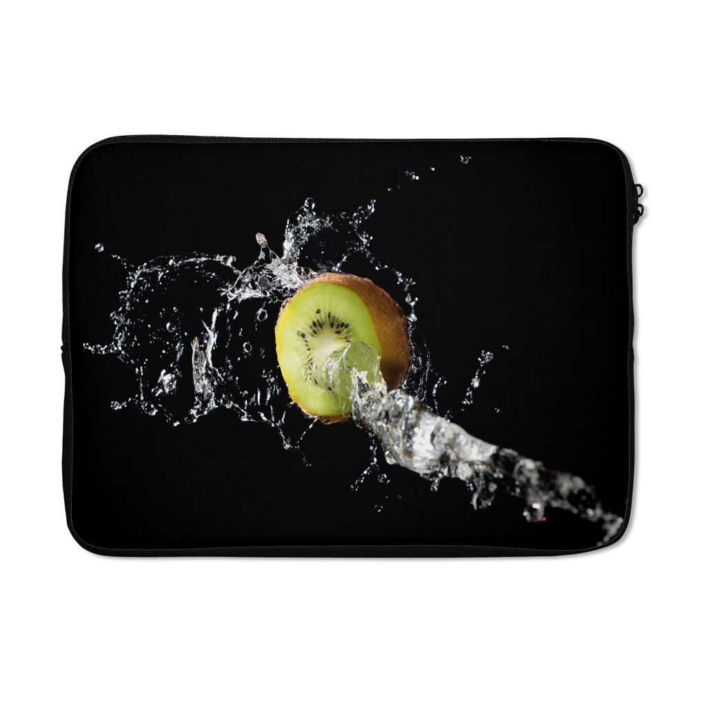 MuchoWow Laptop Hülle 14 ZollKiwi - Obst - Stillleben - Wasser - Schwarz Laptoptasche - Laptoptasche - Stoßsicher - Schutzhaube