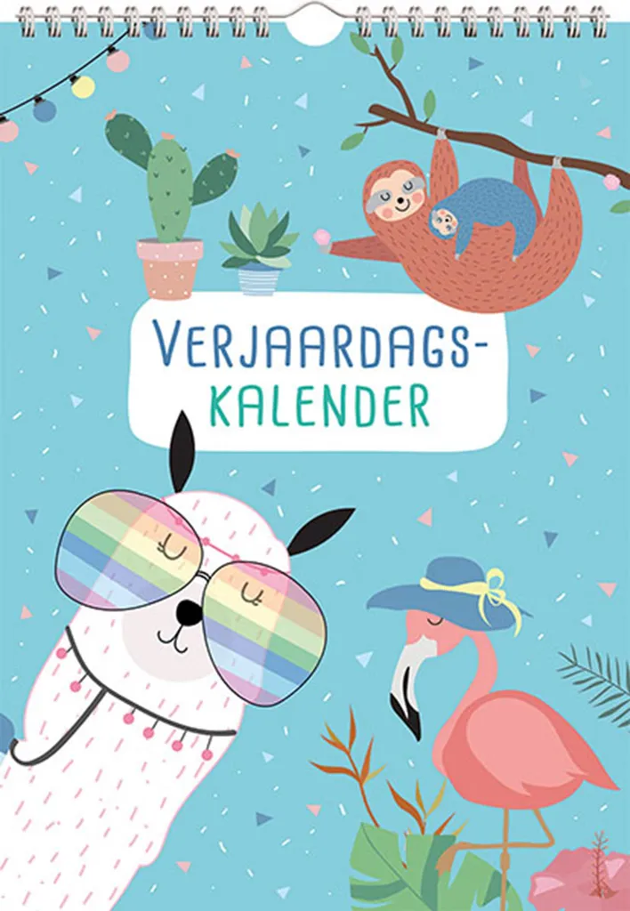 Calendrier perpétuel anniversaire aux motifs animaux stylés de Delta