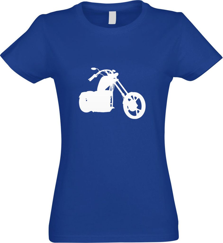 Kiwistar - T-Shirt tailliert - Damen - royal - Chopper - Motorrad - Bike - mit Motiv Bedruckt - Funshirt Design - Sport - Freizeit - Damen - XXL