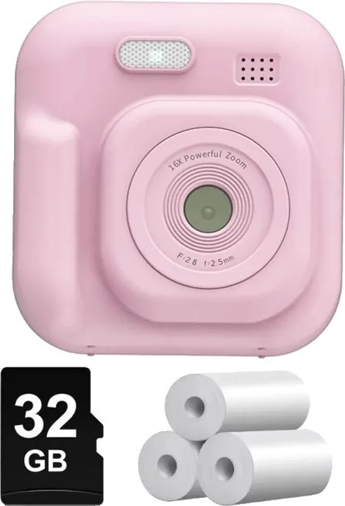 Appareil photo jouet à impression instantanée Bluetooth Rose CP-200