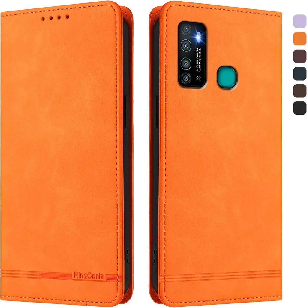 Cover Tecno Camon 15 Infinix Hot 9 Pro Arancione - Protezione Wallet