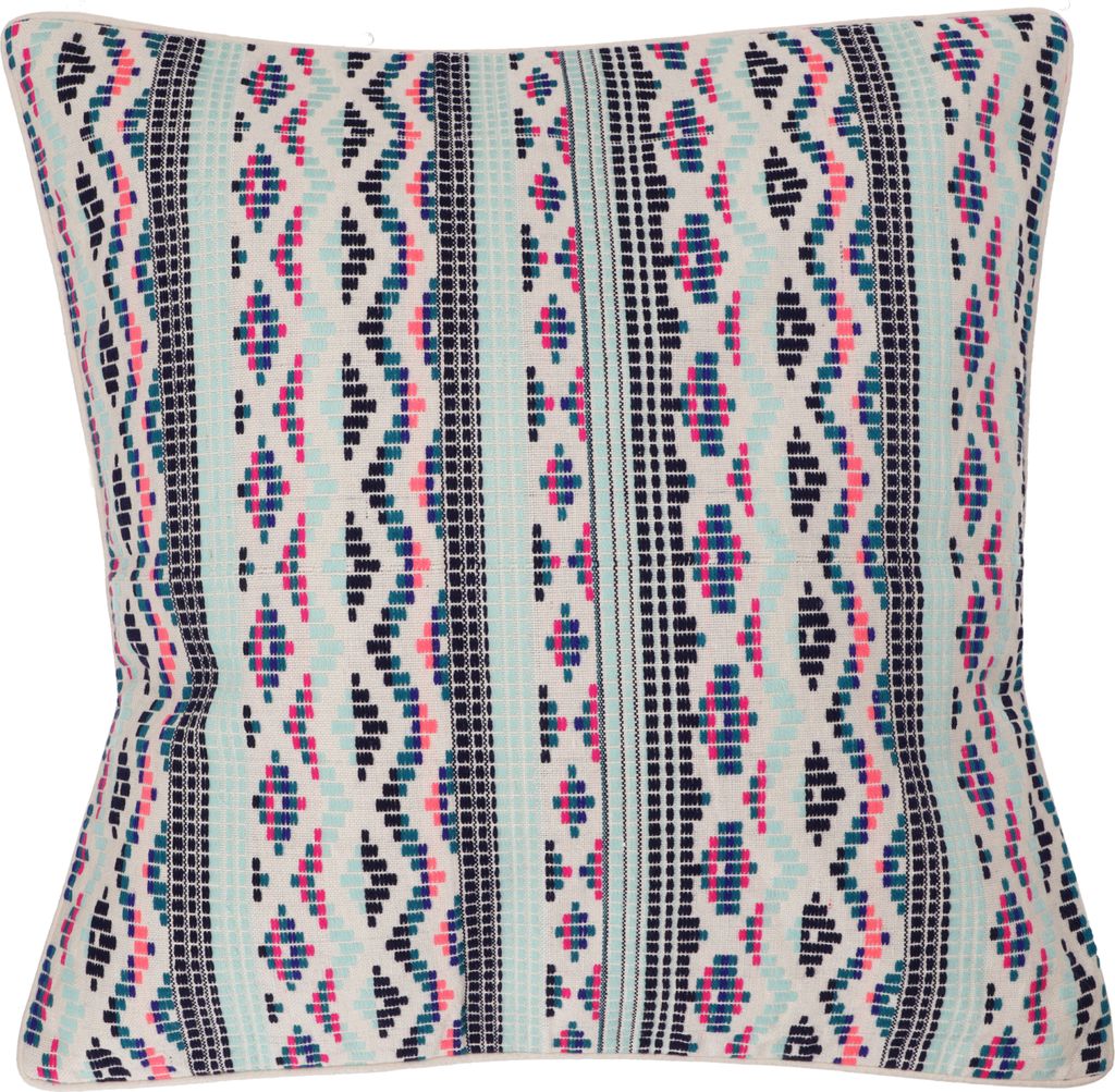 Ethno Kissenhülle, Boho Kissenbezug, Baumwolle 50*50 cm - Muster 8, Blau, Zierkissen, Dekokissen, Sofakissen