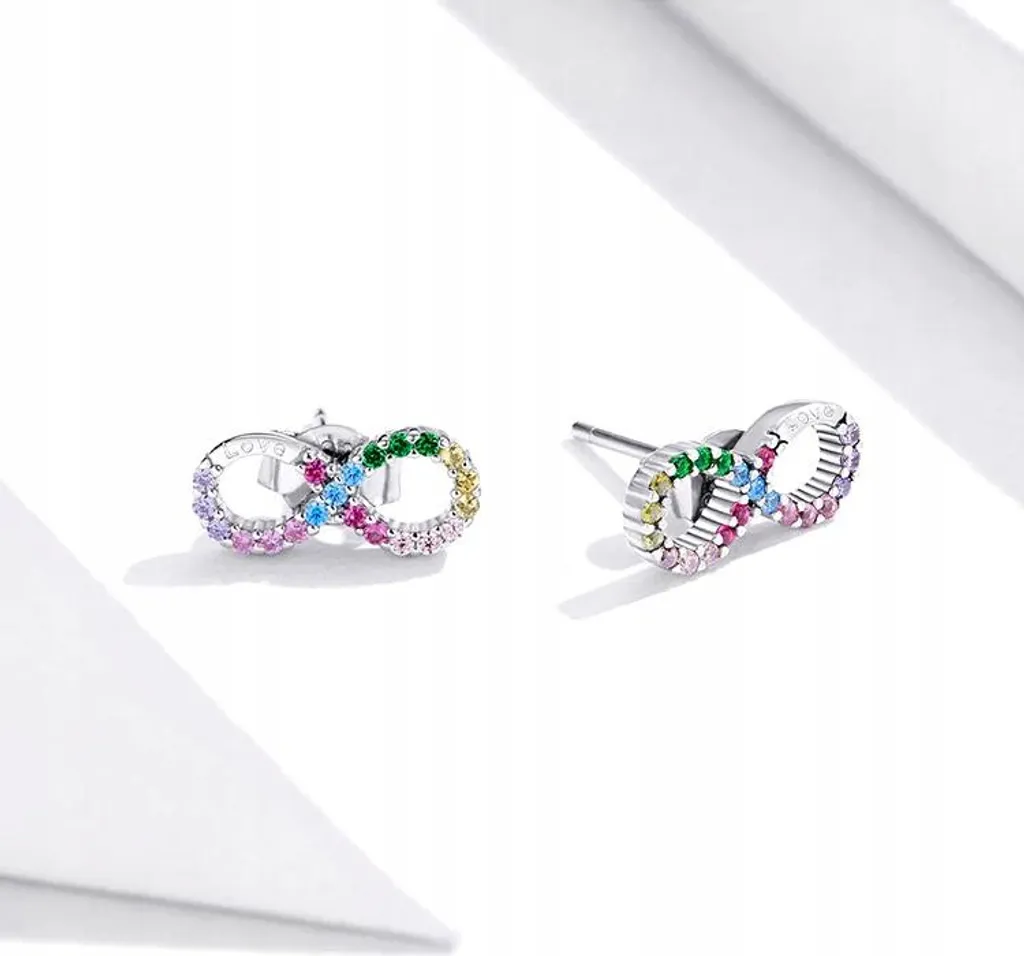 Orecchini in argento, orecchini infinito, argento 925