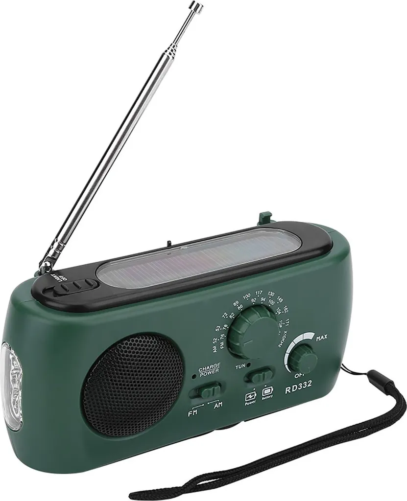 Radio Manivelle Solaire pour Camping et Randonnée avec Chargeur de Téléphone