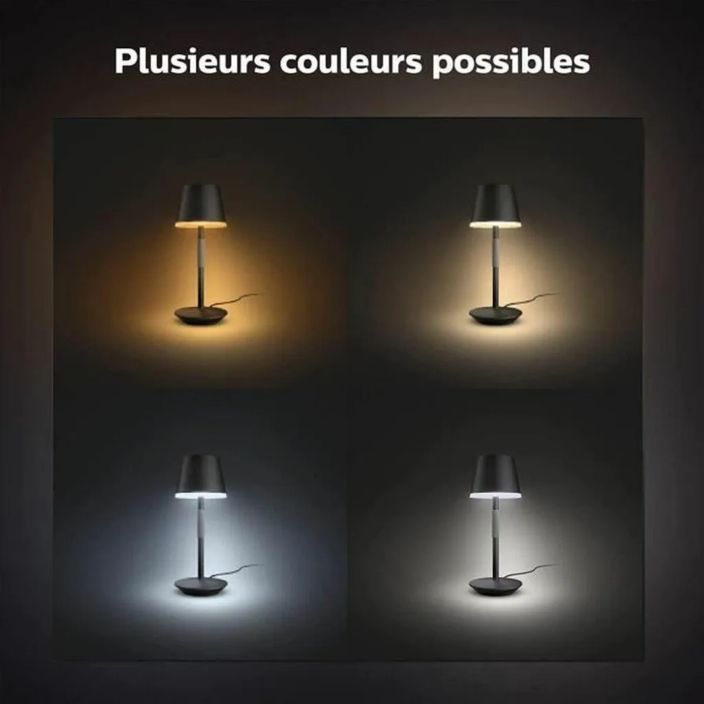 Lampe de bureau design Philips métal blanc robuste 220V éclairage