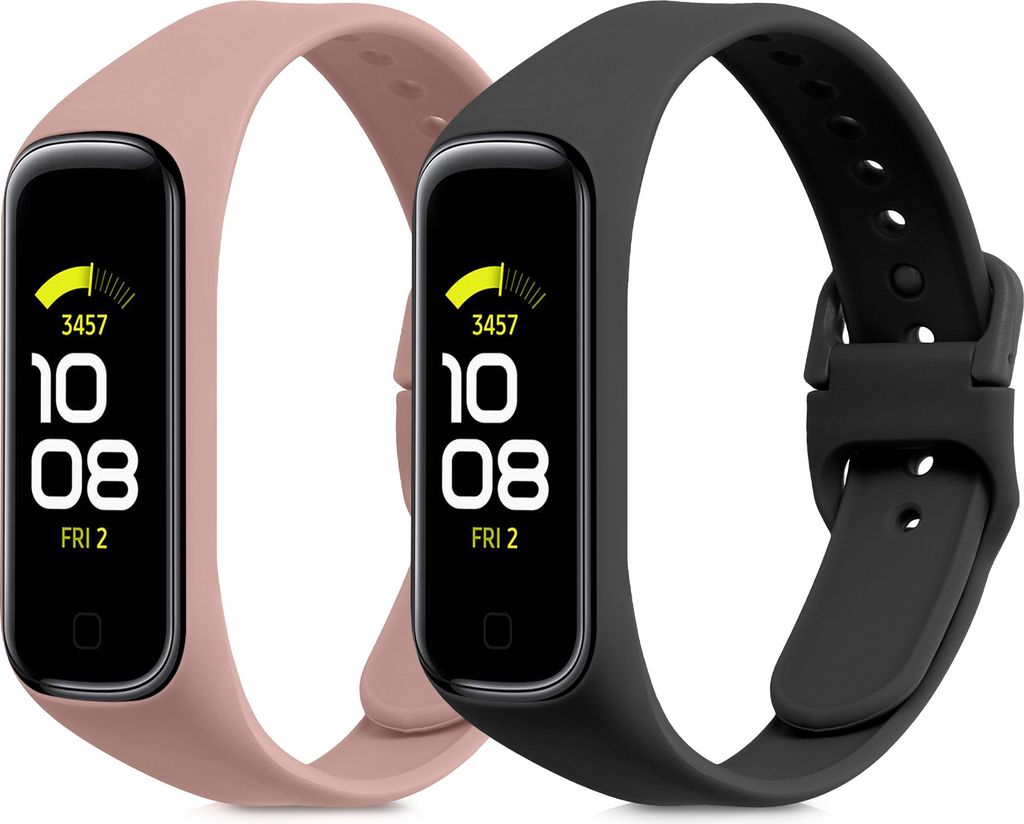 kwmobile 2x Sportarmband kompatibel mit Samsung Galaxy Fit 2 Armband - Fitnesstracker Band Set aus TPU Silikon