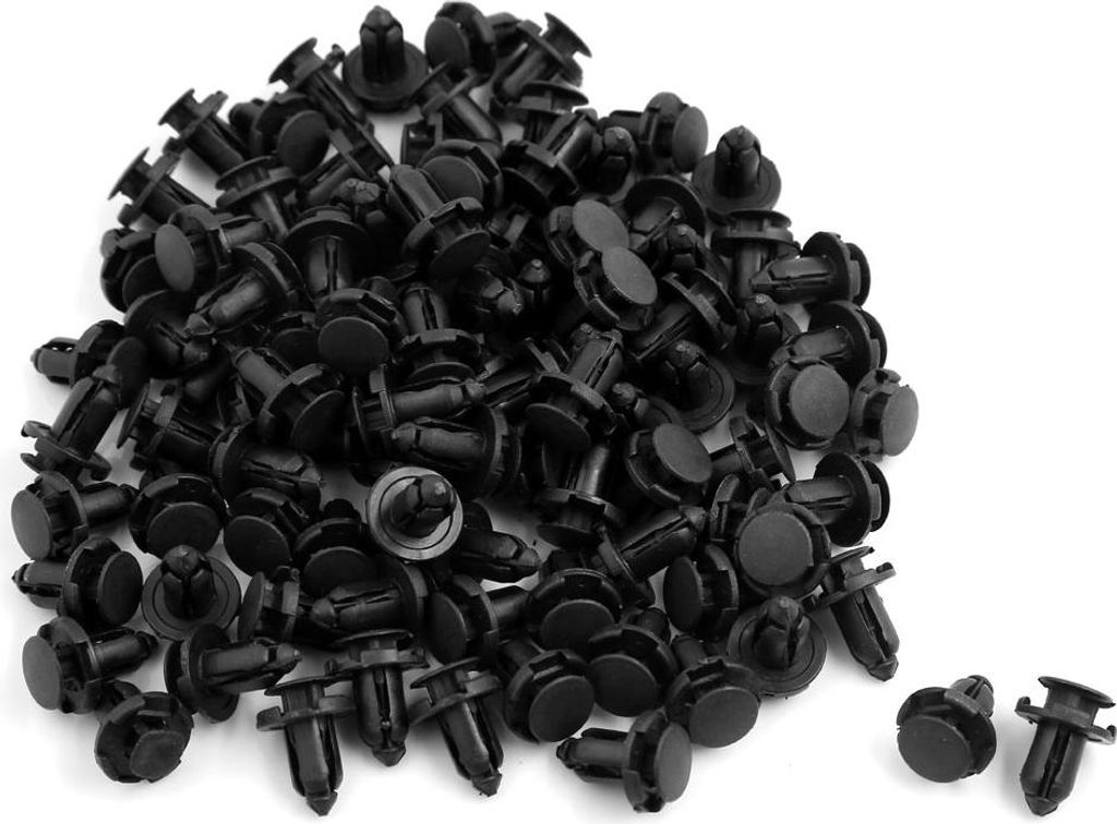 100 Stk Schwarz Plastik Spritzschutz Verschluss Befestigung Clips 9 x 18 x 24mm DE de