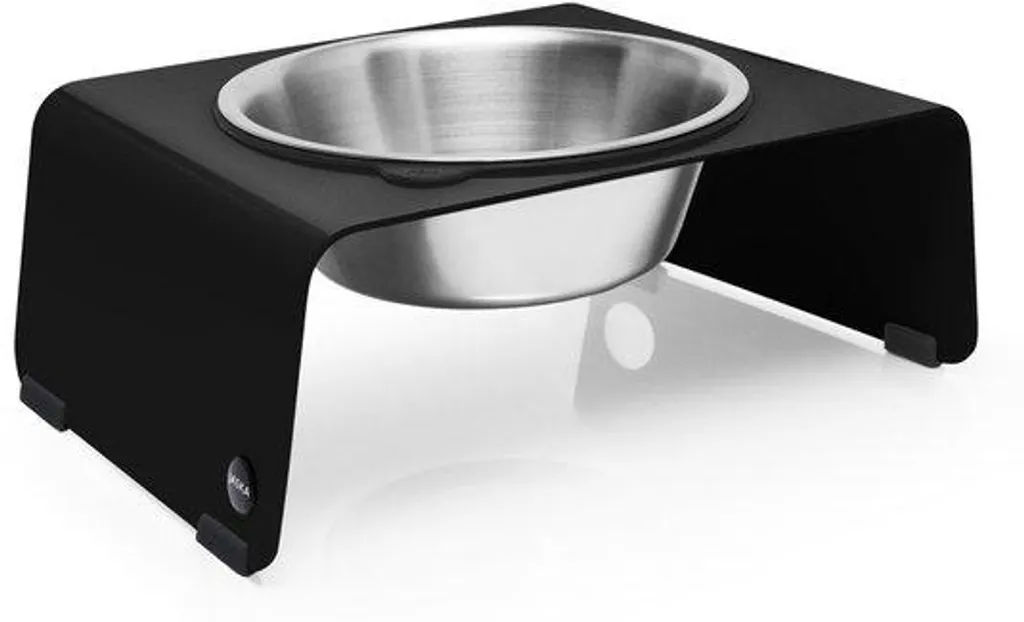 Mangeoire surélevée pour chien grand modèle plateau inox noir robuste