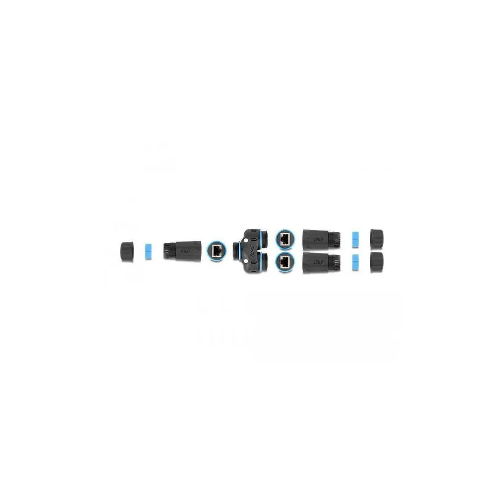 DeLOCK 86808 Connecteur RJ45 double noir pour réseau Ethernet LAN