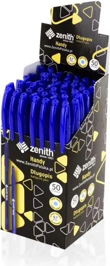 ZENITH Handy, Einweg-Kugelschreiber 0,7mm, blau mit Kappe, Produktbild 