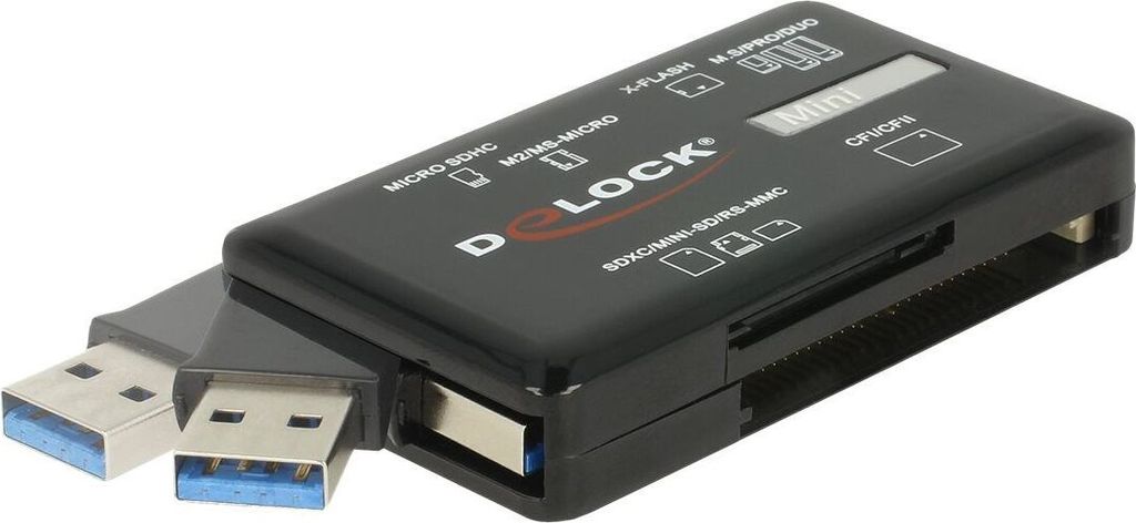 Delock SuperSpeed USB Card Reader für CF / SD / Micro SD / MS / M2 / xD Speicherkarten