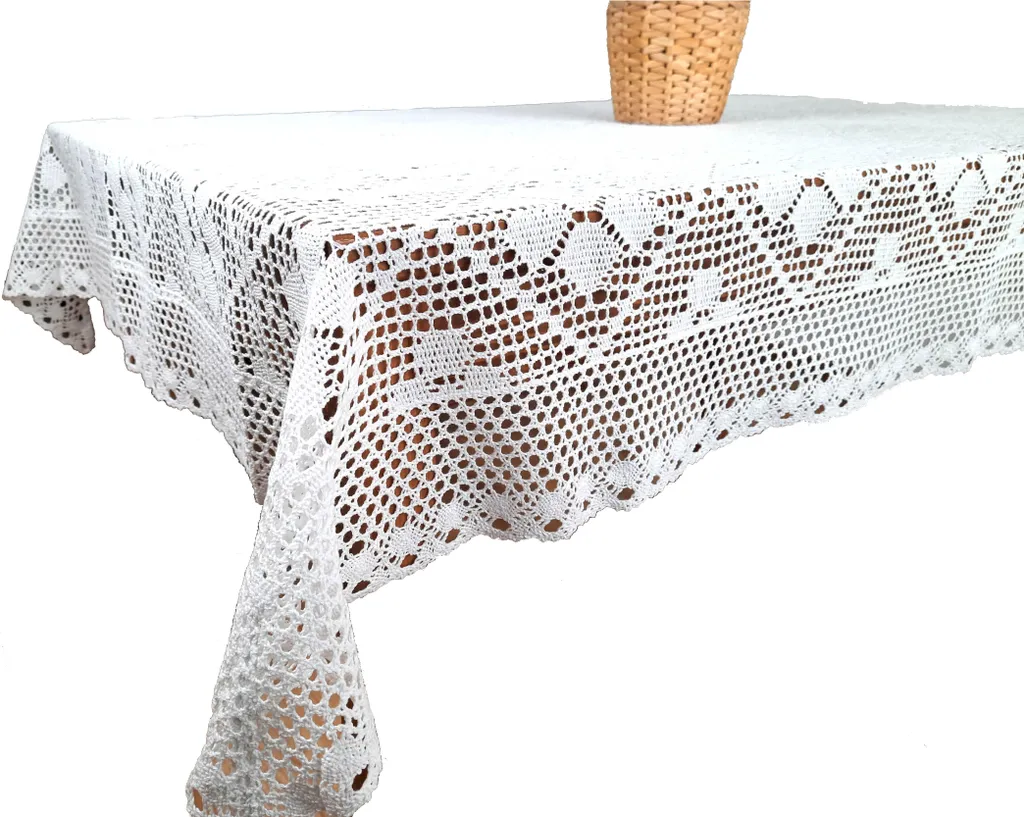 Tovaglia Vintage Uncinetto 120x120 Bianca - Atmosfere Familiari e Tradizione