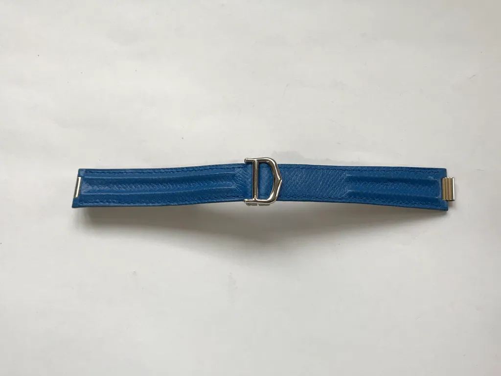 Bracelet en Cuir Bleu Cartier Boucle 18mm Cartier 3605972657466 Luxe