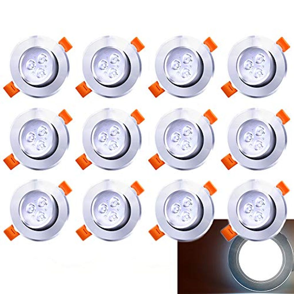 LED Einbaustrahler Einbau-Leuchten Lampe Decken-Spots 3W Neutralweiß Schwenkbar