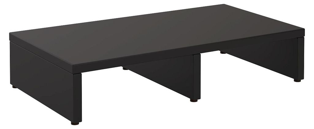 Monitorständer MONITOR, Schwarz - Schreibtischaufsatz 50 cm, Bildschirmerhöhung ergonomisch, Schreibtisch Organizer schmal für Arbeitszimmer und...