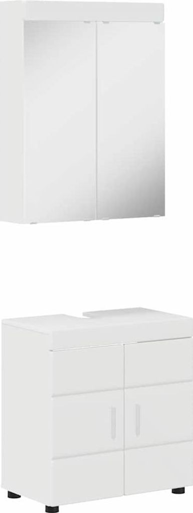 Badezimmermöbel-Set TULUM 2 pcs Hochglanz Weiß 60 x 34 x 63 cm