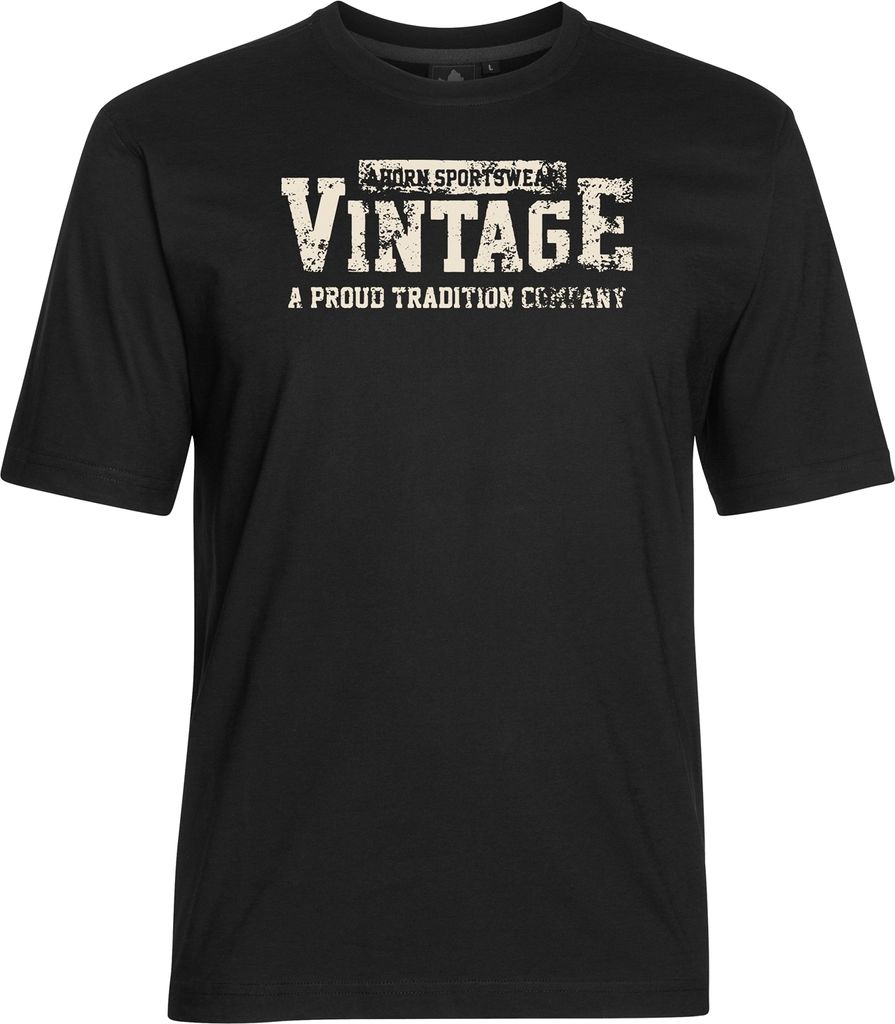 Übergrößen T-Shirt Vintage beige AHORN SPORTSWEAR Schwarz Produktbild 
