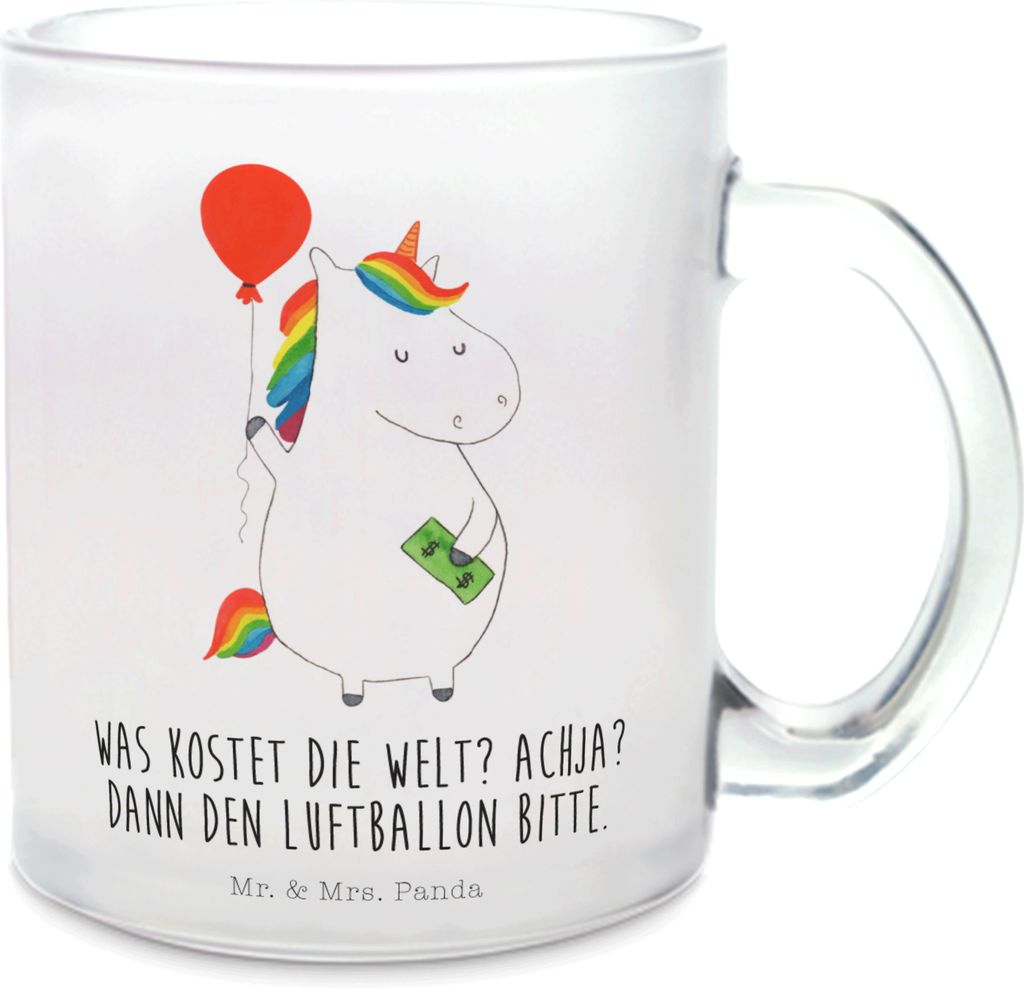 Mr. & Mrs. Panda Teetasse Einhorn Luftballon - Transparent Produktbild 