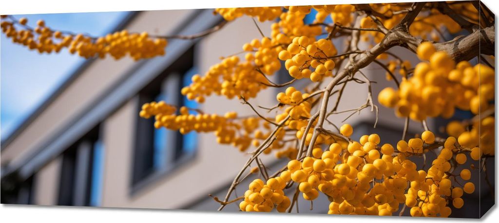 Bild 90x40cm Goldene Beeren