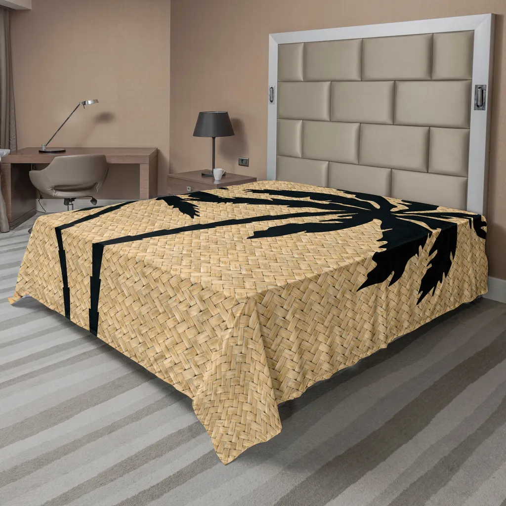 Grand drap de dessus design tropical, 266x260 cm, motifs palmiers chic