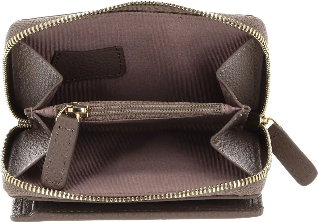 Porte-monnaie Picard Java 1 anti-encombrement en cuir véritable Taupe