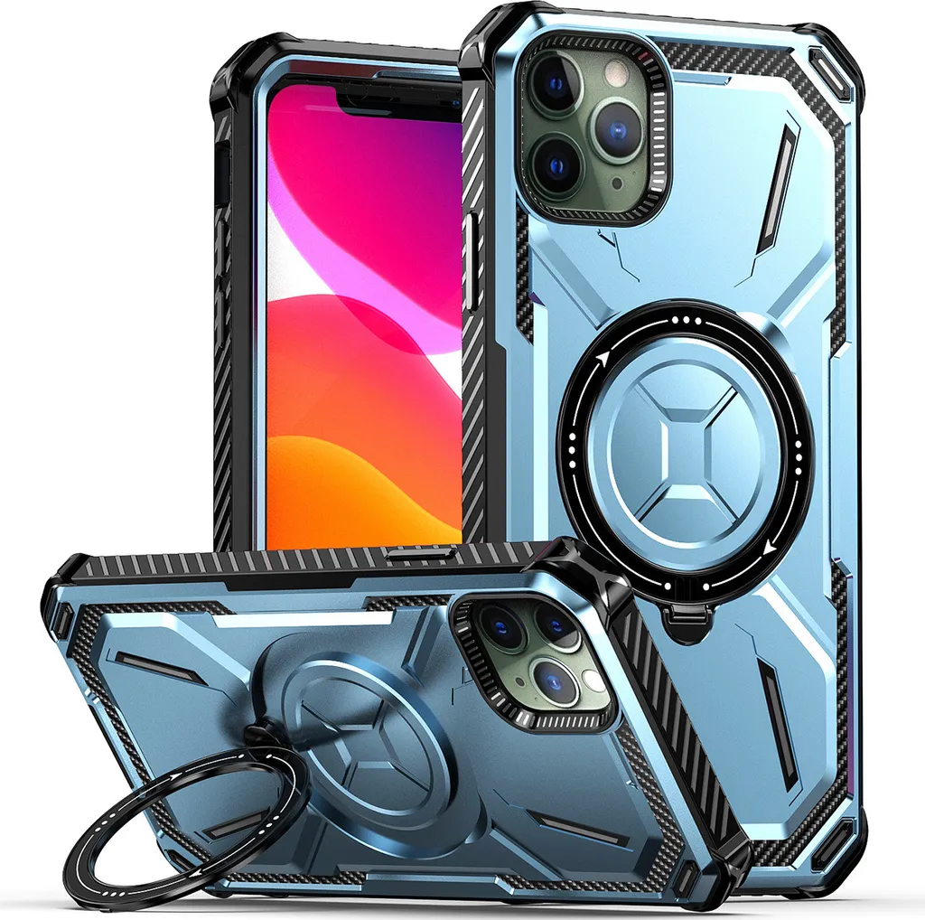 Testata: Custodia iPhone 11 Pro Magnetica Blu con Supporto MagSafe