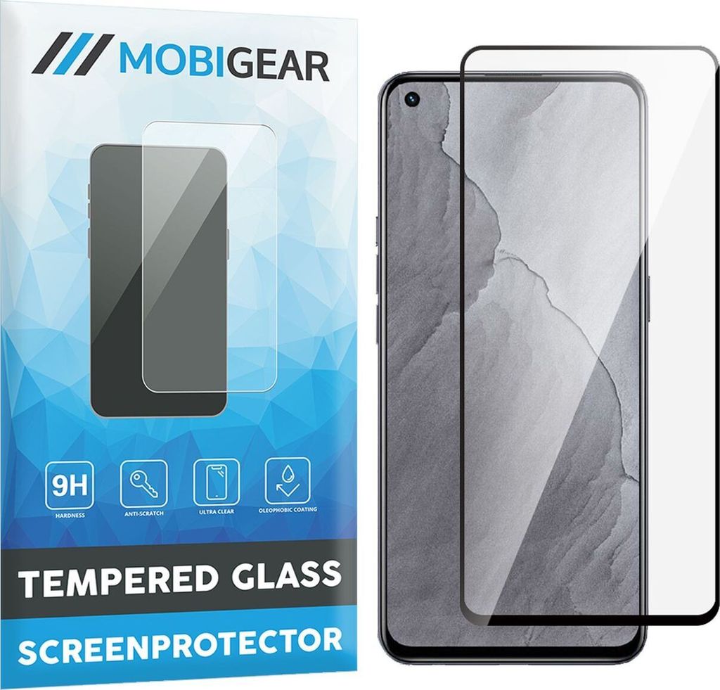 Mobigear Premium Realme GT Master Edition Panzerglas Gehärtetes Glas Displayschutz - Hüllenfreundlich - Schwarz